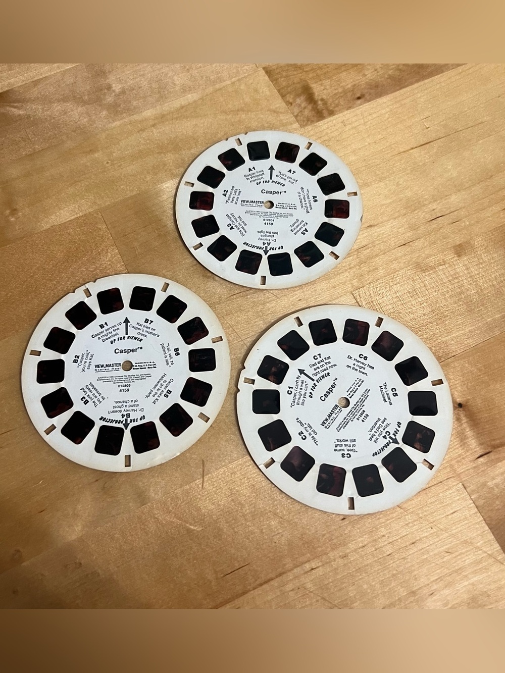 Set of Vintage View-Master Casper Reels Classic 1995 Series (A,B,C)